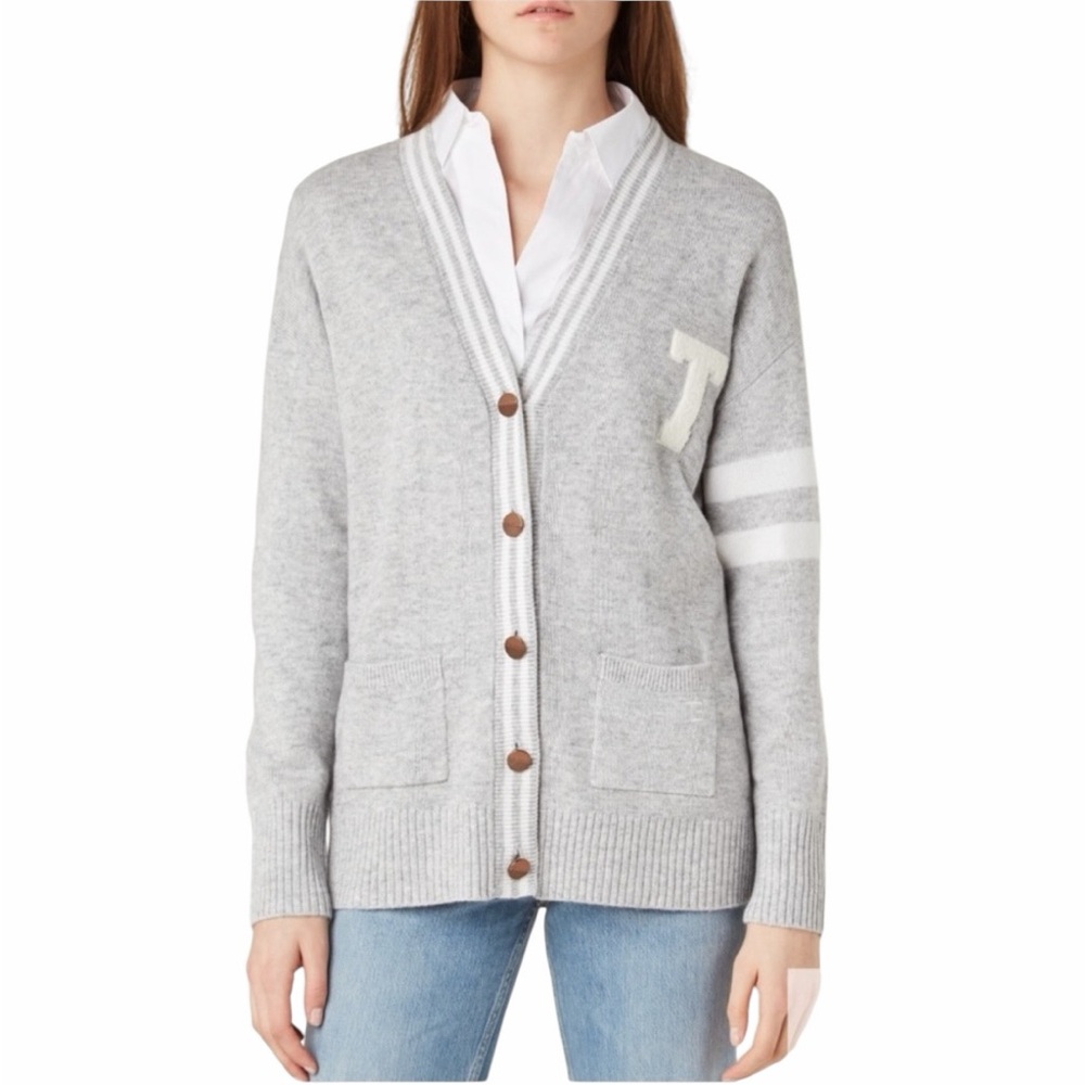Ted Baker Hoylee Wool Cashmere Blend Collegiate Cardigan US 8